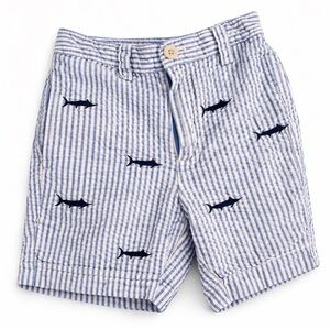 Vineyard Vines Kids Blue and White Striped Shorts